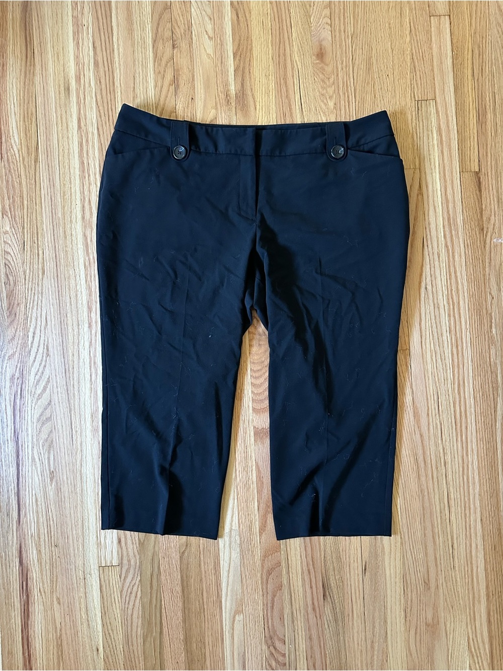 Apt. 9 Black Crop Dress Pants with Button Waist
